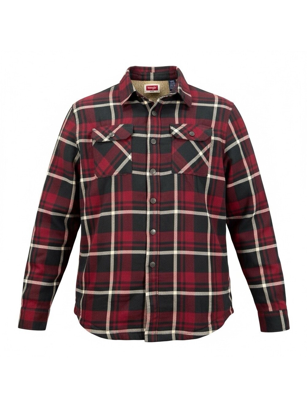 Wrangler Size M NWOT Red Black Snap Front Sherpa Lined Jacket Western Barn Work